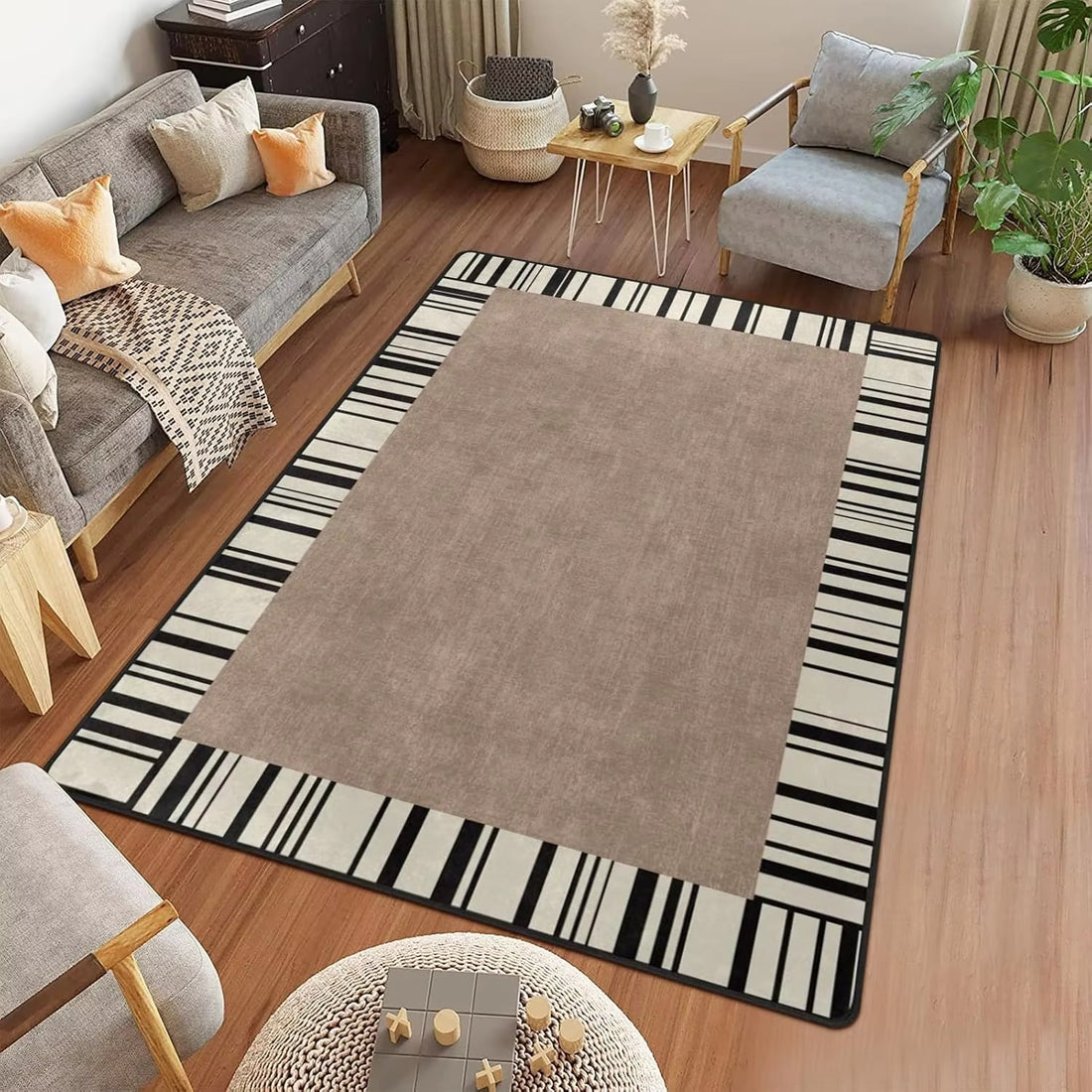 Minimalist Abstract Area Rug – Non-Slip Boho Geometric Carpet for Home