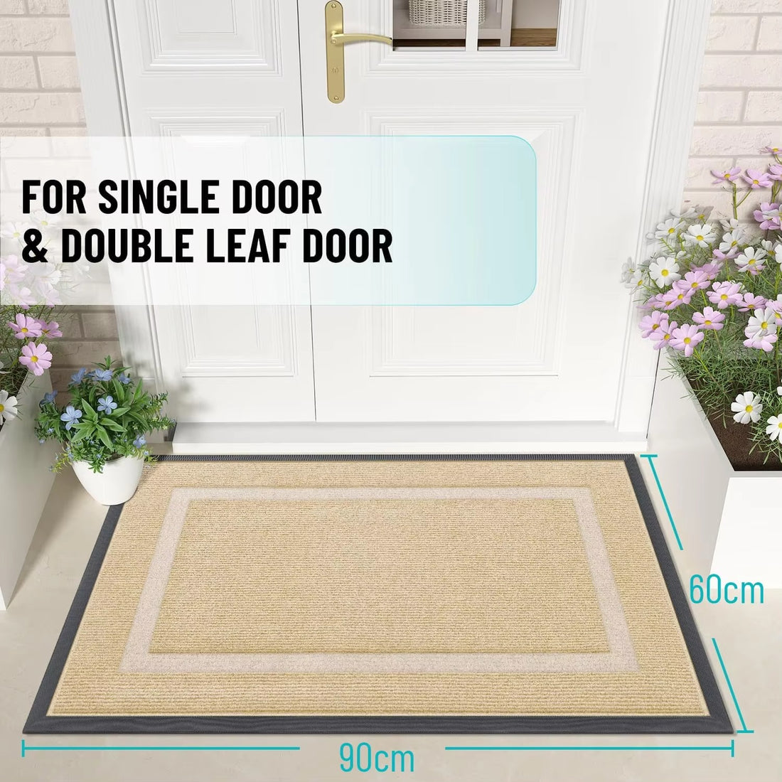 Kitinjoy Non-Slip Entrance Mat - Absorbent, Low Profile & Easy to Clean