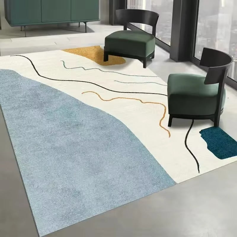 Nordic Washable Area Rug for Living Room & Bedroom – Soft Modern Carpet