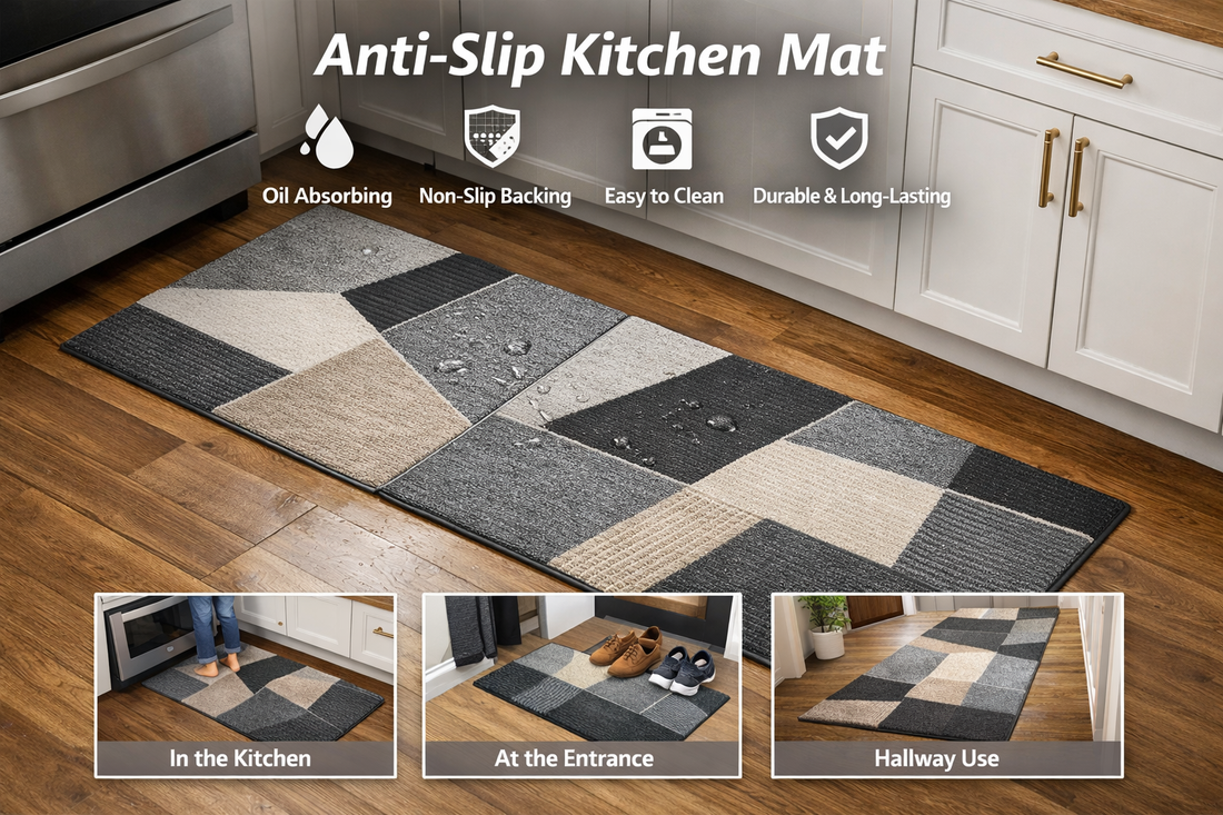 Shop the Anti-Slip Kitchen Mat. Oil-absorbing, customizable, and easy-to-clean. Perfect for kitchens, hallways, and entrance areas. Durable and non-slip.